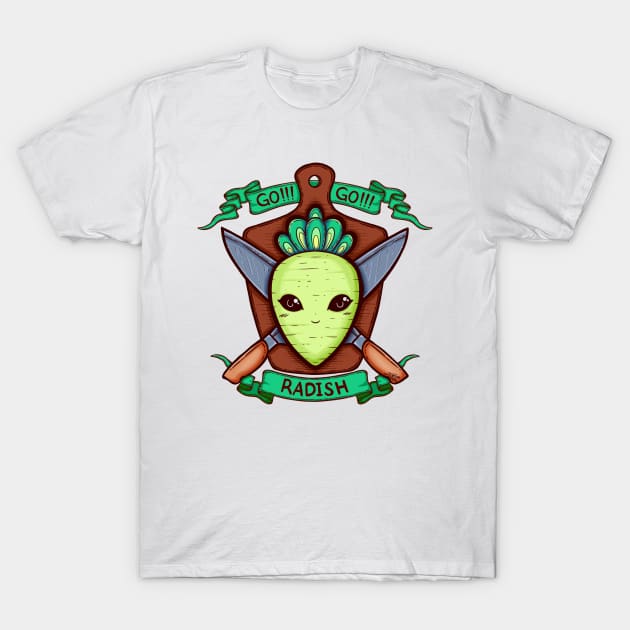 Radish and Knife Coat of Arms T-Shirt by zarya_kiqo